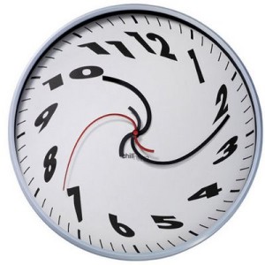 A distorted clockface